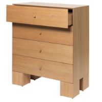 Bild von Ferm Living Kuben Schubladen 1x4 B: 90 cm - Natürliches Eichenfurnier