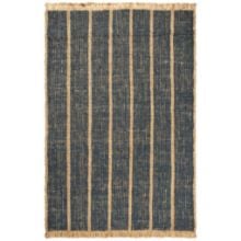 Bild von Ferm Living Athens Stripes Teppich 200x300 cm - Natur/Tintenblau
