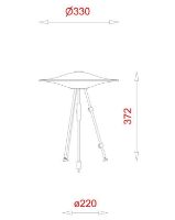 Bild von Piet Hein Sinus 330 Tischleuchte H: 37,2 cm – Opal/Rotes Kabel OUTLET