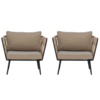 Bild von Bloomingville Pavone Loungesessel-Set, 2-teilig. SH: 40 cm - Braun
