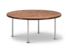 Bild von Fredericia Furniture Wegner Ox Tisch Ø: 80 cm H: 41 cm – Stahl/geöltes Walnussholz