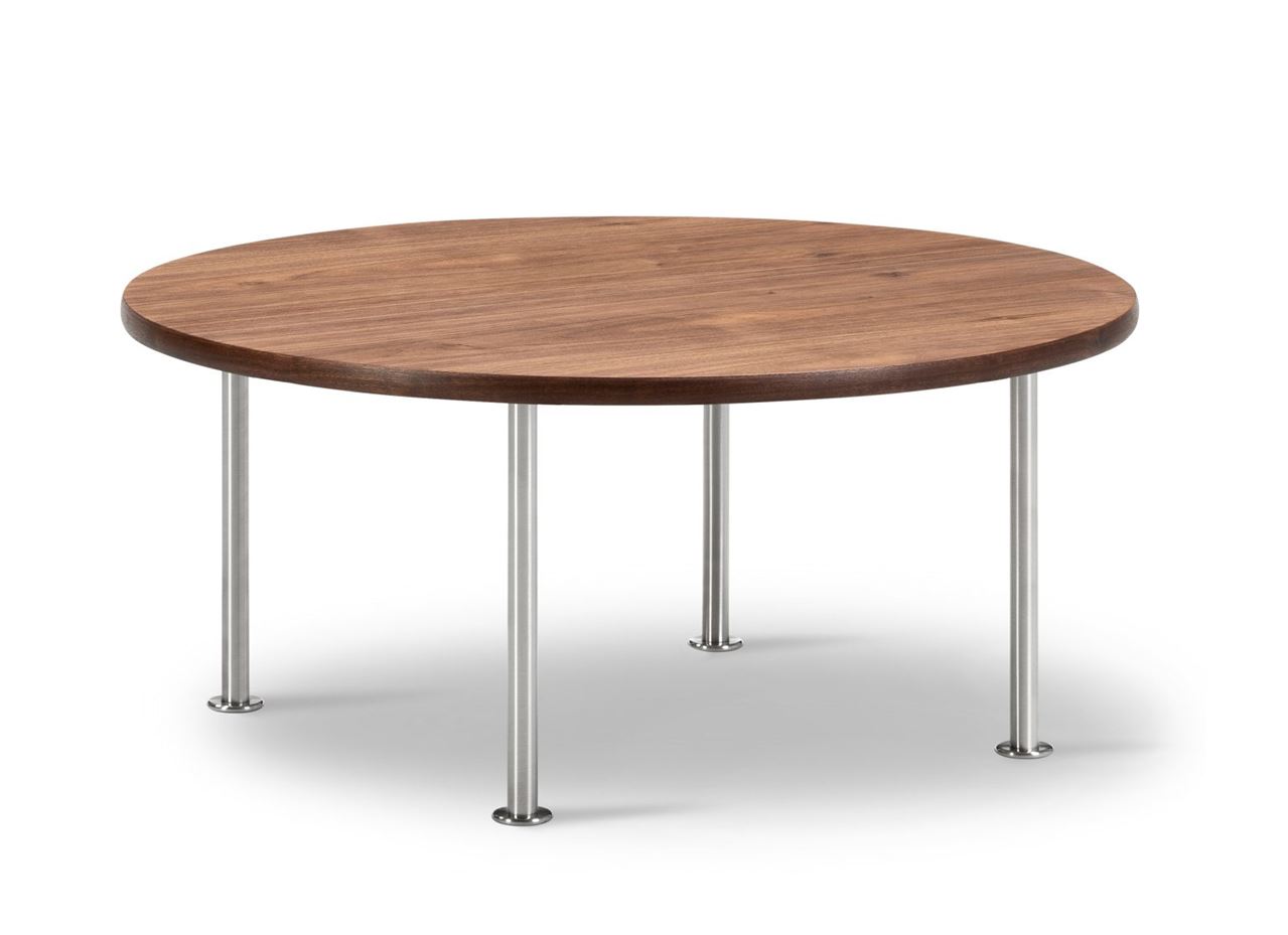 Bild von Fredericia Furniture Wegner Ox Tisch Ø: 80 cm H: 35 cm – Stahl/geöltes Walnussholz