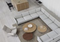 Bild von Fredericia Furniture Wegner Ox Tisch Ø: 80 cm H: 35 cm – Stahl/geöltes Walnussholz