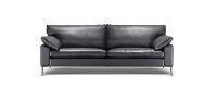 Bild von Søren Lund 329 2,5 Pers. Sofa L: 222 cm - Schwarzes Piedmont-Leder/Aluminium 