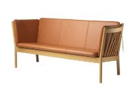 Bild von FDB Møbler J149 3-Personen-Sofa Erik Ole Jørgensen L: 185 cm – Natureiche/Cognac