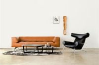 Bild von Fredericia Furniture 4511 Delphi 3 Pers. Sofa L: 240 cm – Schwarzes Leder/Aluminium – Kampagne