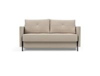 Bild von Innovation Living Cubed Schlafsofa mit Armlehnen L: 140 cm – Blida Sandgrau/Mattschwarz