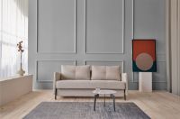 Bild von Innovation Living Cubed Schlafsofa mit Armlehnen L: 140 cm – Blida Sandgrau/Mattschwarz