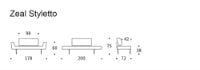 Bild von Innovation Living Zeal Styletto Daybed 72x178 cm - Dunkles Holz/Nistblau