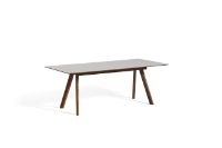Bild von HAY CPH 30 ausziehbarer Tisch 200 x 90 x 74 cm – lackiertes massives Walnussholz/kieselgraues Linoleum