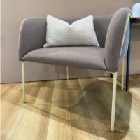 Bild von Hübsch Loungesessel Polyester H: 78 cm - Braun / Hellgelb OUTLET
