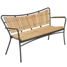 Bild von Mandalay Marguerit Gartenbank L: 143 cm – Anthrazit/Teak