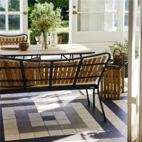 Bild von Mandalay Marguerit Gartenbank L: 143 cm – Anthrazit/Teak