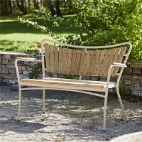 Bild von Mandalay Marguerit Gartenbank L: 112 cm - Taupe /Teak