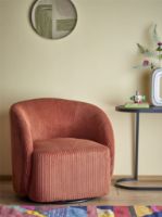 Bild von Bloomingville Pradi Loungesessel H: 73 cm - Samt/Orange