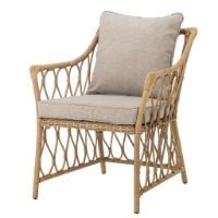 Bild von Bloomingville Belluce Loungesessel m. Hocker H: 82 cm - Natur geflochtenes Polyrattan