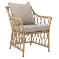 Bild von Bloomingville Belluce Loungesessel m. Hocker H: 82 cm - Natur geflochtenes Polyrattan