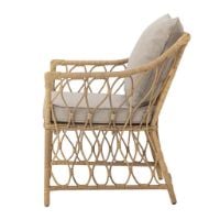 Bild von Bloomingville Belluce Loungesessel m. Hocker H: 82 cm - Natur geflochtenes Polyrattan
