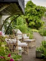 Bild von Bloomingville Belluce Loungesessel m. Hocker H: 82 cm - Natur geflochtenes Polyrattan
