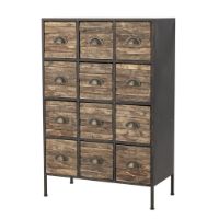 Bild von Bloomingville Kommode Mattei, H: 92 cm, Schwarz, Metall