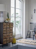 Bild von Bloomingville Kommode Mattei, H: 92 cm, Schwarz, Metall