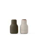 Bild von Audo Copenhagen Bottle Grinder Small 2er-Pack H: 11,5 cm – Jagdgrün/Beige/Walnuss VORBESTELLUNG: MITTE MÄRZ 2025