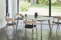 Bild von Andersen Furniture AC2 Stuhl H: 74 cm - Buche Weiß pigmentierter Lack/Schwarzes Leder 