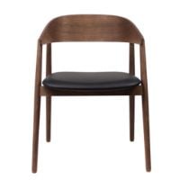 Bild von Andersen Furniture AC2 Stuhl H: 74 cm - Buche geräuchert lackiert/schwarzes Leder 