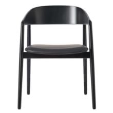 Bild von Andersen Furniture AC2 Stuhl H: 74 cm - Buche Schwarz/Schwarzes Leder 