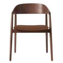 Bild von Andersen Furniture AC2 Stuhl H: 74 cm - Buche geräuchert lackiert/braunes Leder