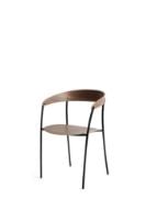 Bild von New Works Missing Armchair Stuhl SH: 46 cm - Lackiert Nussbaum/Ultra 574 Brandy