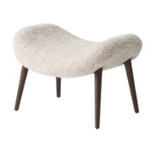 Bild von Vipp 467 Lodge Fußhocker H: 36 cm - Dunkle Eiche/Curly 09 Off-white