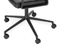 Bild von Vipp 453 Drehstuhl+ m. Räder – Schwarzes Aluminium/Schwarzes Leder