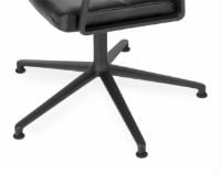 Bild von Vipp 453 Drehstuhl+ m. Räder – Schwarzes Aluminium/Schwarzes Leder