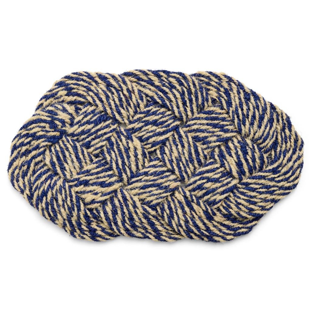 Bild von HAY Coco Fußmatte Swirl 40x80 cm - Blau/Off-White