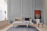 Bild von Innovation Living Cubed Schlafsofa mit Armlehnen L: 140 cm – Blida Sandgrau/Mattschwarz