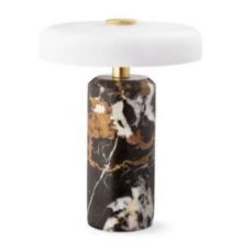 Bild von Design By Us Trip Tragbare Lampe H: 21 cm - Dunkler Lehmmarmor