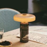 Bild von Design By Us Trip Tragbare Lampe H: 21 cm - Dunkler Lehmmarmor