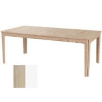 Bild von Skovby SM27 Esstisch inkl. 3 Einlegeplatten L: 205-358 cm - Weiß geölte Eiche/Weißes Laminat
