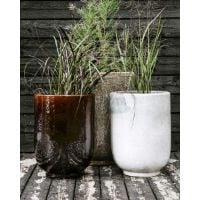 Bild von House Doctor Pho Blumentopf-Set, 2 Stück, Steingut/Dunkelbraun