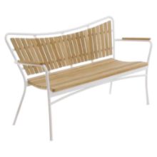 Bild von Mandalay Marguerit Gartenbank 3-Sitzer L: 143 cm - Weiß/Teak