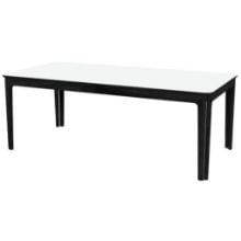 Bild von Skovby SM27 Esstisch inkl. 3 Einlegeplatten L: 205-358 cm - Schwarz lackierte Eiche/Weißes Laminat