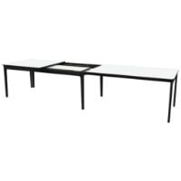 Bild von Skovby SM27 Esstisch inkl. 3 Einlegeplatten L: 205-358 cm - Schwarz lackierte Eiche/Weißes Laminat
