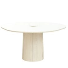 Bild von Skovby SM33 Esstisch Ø: 123 cm – Weiß geölte Eiche/Weißes Laminat