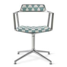 Bild von Vipp 452 Drehstuhlgleiter mit Rollen Guesthouse Edition - Aluminium / Mintgrün