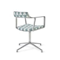 Bild von Vipp 452 Drehstuhlgleiter mit Rollen Guesthouse Edition - Aluminium / Mintgrün