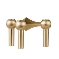 Bild von STOFF Nagel Kerzenhalter H: 6,9 cm - Gebürstetes Messing