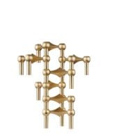 Bild von STOFF Nagel Kerzenhalter H: 6,9 cm - Gebürstetes Messing