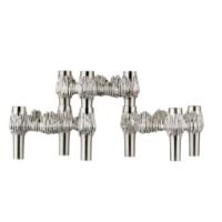Bild von STOFF Nagel Quist Kerzenhalter 3er Set H: 5,9 cm - Gebürstetes Chrom