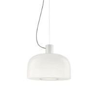 Bild von FLOS Bellhop Glass Pendelleuchte S2 Ø: 45 cm - Weißes Glas/Aluminium